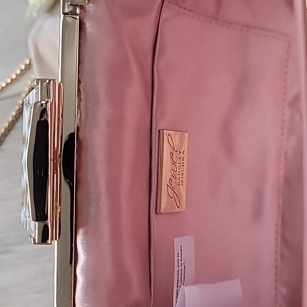 Badgley Mischka Pink Textured Clutch - Picture 6 of 8